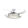 Ventilador de techo Antila plata LED 60w 3CCT acabado plata estilo moderno aspas plegables motor DC 106cm Ø