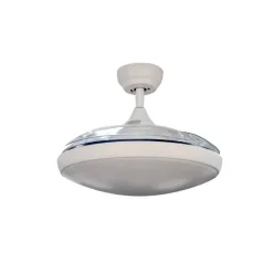 Ventilador de techo Anubis blanco LED 36w 3CCT acabado blanco estilo moderno aspas plegables motor DC 107cm Ø DC