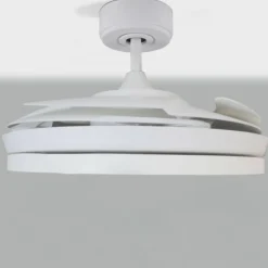 Ventilador de techo Areca blanco LED 45w 3CCT acabado blanco estilo moderno aspas plegables motor DC 106cm Ø