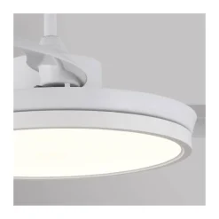 Ventilador de techo Areca blanco LED 45w 3CCT acabado blanco estilo moderno aspas plegables motor DC 106cm Ø