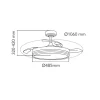Ventilador de techo Aria blanco LED integrado 45w 3CCT acabado blanco estilo moderno aspas plegables motor DC 106cm Ø