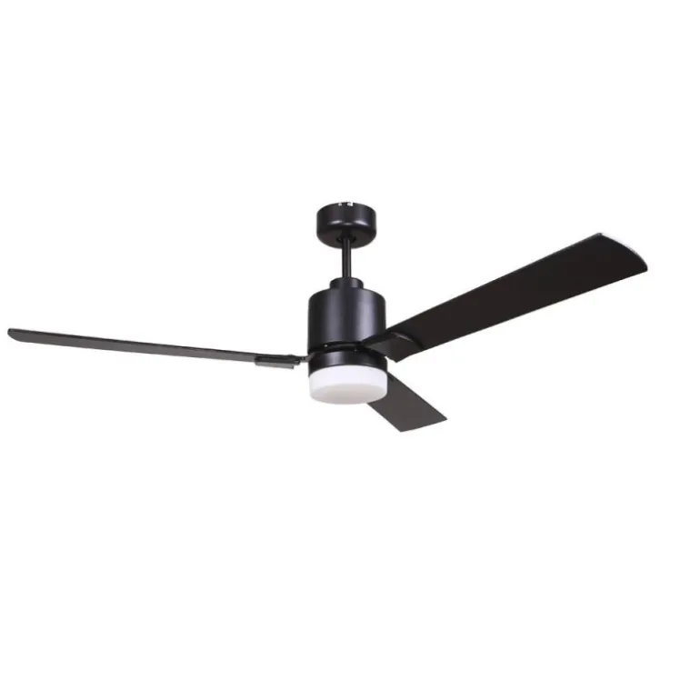 Ventilador de techo Atlántico LED 15w 4000k acabado negro estilo moderno motor AC 122cm Ø
