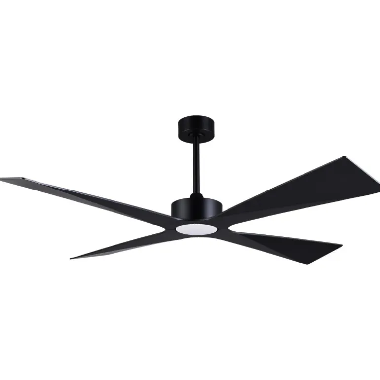 Ventilador de techo Bali negro LED 18w 3CCT acabado negro estilo moderno motor DC apto para exterior IP44 137cm Ø