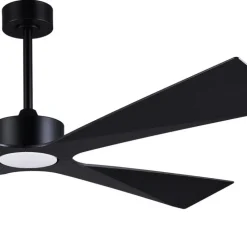 Ventilador de techo Bali negro LED 18w 3CCT acabado negro estilo moderno motor DC apto para exterior IP44 137cm Ø
