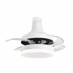 Ventilador de techo Bell blanco LED 55w 3CCT acabado blanco estilo moderno aspas plegables motor DC 91cm Ø