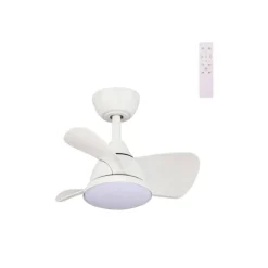Ventilador de techo Blues blanco LED 24w 3CCT acabado blanco estilo moderno aspas acabado blanco motor DC 50cm Ø