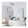 Ventilador de techo Byan blanco/ceniza LED 18w 3CCT acabado blanco efecto madera tono ceniza estilo moderno motor DC 60cm Ø