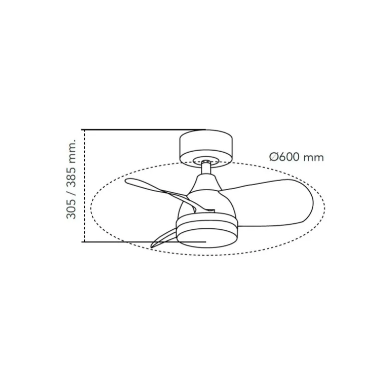 Ventilador de techo Byan blanco/claro LED 18w 3CCT acabado blanco aspas efecto madera tono claro estilo moderno motor DC 60cm Ø