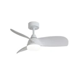 Ventilador de techo Byan blanco LED 18w 3CCT acabado blanco estilo moderno motor DC 92cm Ø