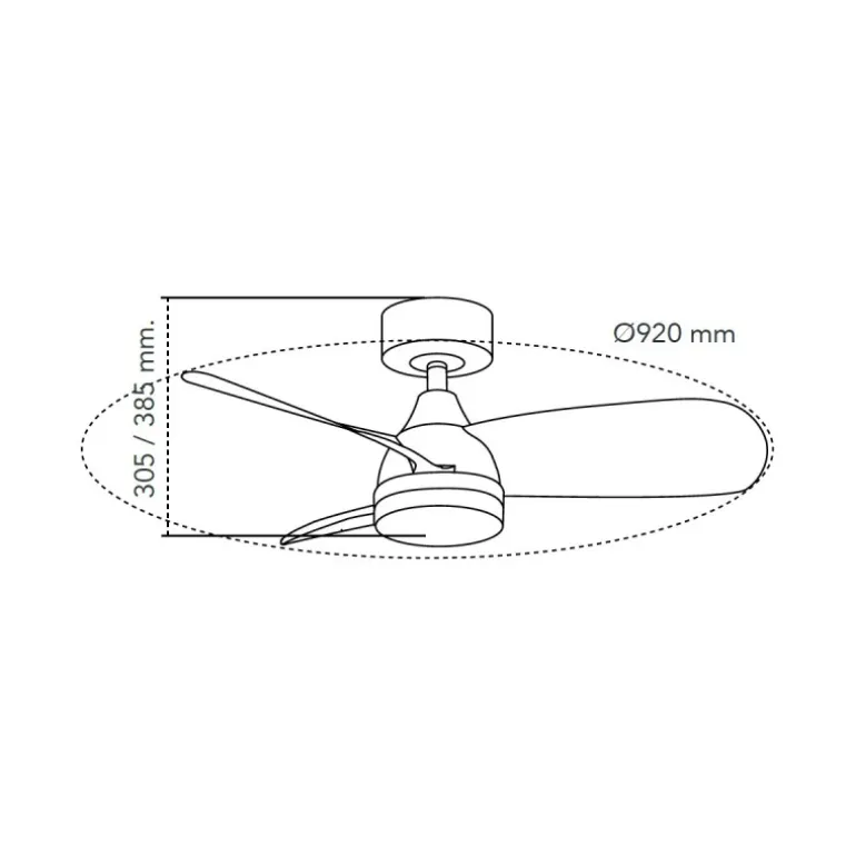 Ventilador de techo Byan blanco/madera LED 18w 3CCT acabado blanco efecto madera tono natural estilo moderno motor DC 92cm Ø