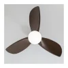 Ventilador de techo Byan negro/madera LED 18w 3CCT acabado negro efecto madera tono oscuro estilo moderno motor DC 92cm Ø