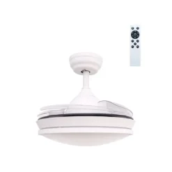 Ventilador de techo Camel LED 36w 3CCT acabado blanco estilo moderno aspas plegables motor DC 92cm Ø