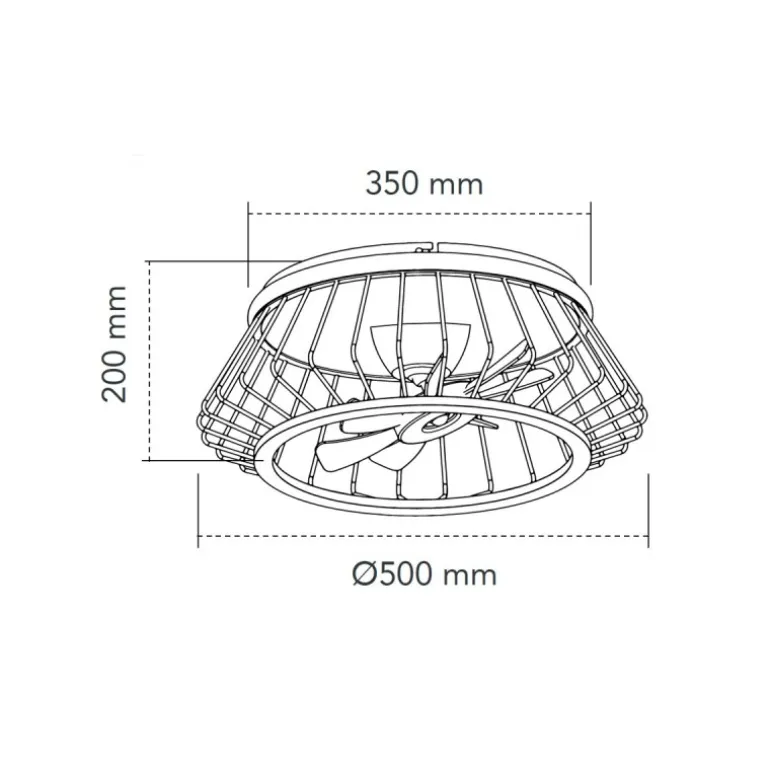 Ventilador de techo Cobra blanco LED 50w 3CCT acabado metal blanco estilo moderno motor DC plafón con ventilador 50cm Ø