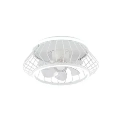 Ventilador de techo Cobra blanco LED 50w 3CCT acabado metal blanco estilo moderno motor DC plafón con ventilador 50cm Ø