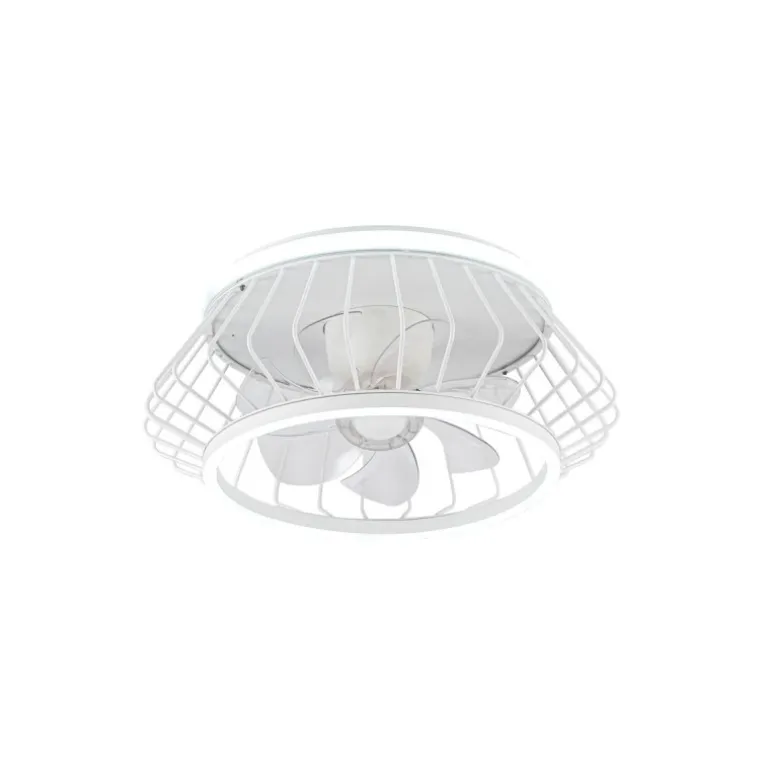 Ventilador de techo Cobra blanco LED 50w 3CCT acabado metal blanco estilo moderno motor DC plafón con ventilador 50cm Ø