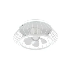 Ventilador de techo Cobra blanco LED 50w 3CCT acabado metal blanco estilo moderno motor DC plafón con ventilador 50cm Ø
