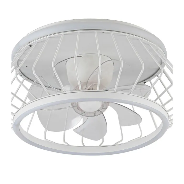 Ventilador de techo Cobra blanco LED 50w 3CCT acabado metal blanco estilo moderno motor DC plafón con ventilador 50cm Ø