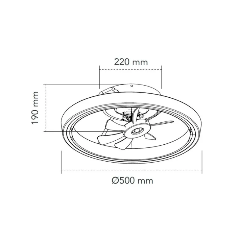 Ventilador de techo Dinirot blanco LED 50W 3CCT acabado blanco estilo moderno plafón con ventilador motor DC 50cm Ø