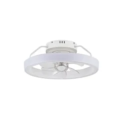Ventilador de techo Dinirot blanco LED 50W 3CCT acabado blanco estilo moderno plafón con ventilador motor DC 50cm Ø