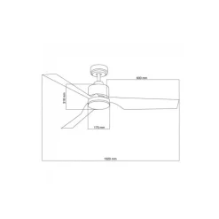 Ventilador de techo Ekos blanco LED 15w 3CCT acabado blanco estilo moderno motor DC 132cm Ø