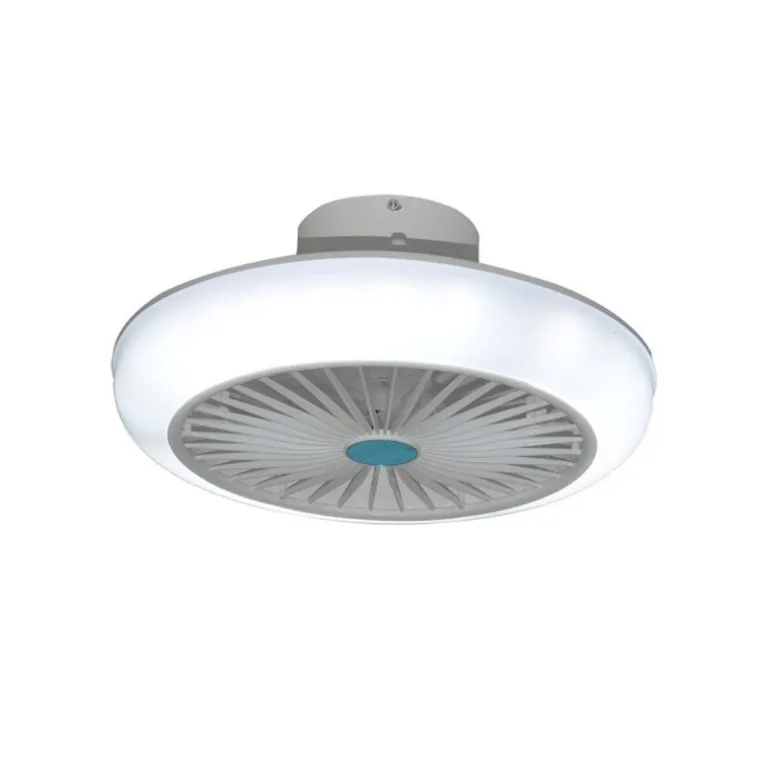 Ventilador de techo Iris LED 36w 3CCT RGB acabado blanco estilo moderno motor DC 45cm Ø