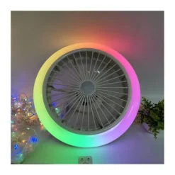Ventilador de techo Iris LED 36w 3CCT RGB acabado blanco estilo moderno motor DC 45cm Ø