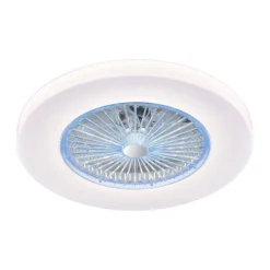 Ventilador de techo Kitale LED 45w 3CCT acabado blanco estilo moderno plafón ventilador motor DC 59cm Ø