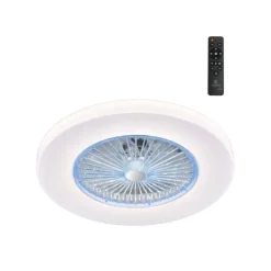 Ventilador de techo Kitale LED 45w 3CCT acabado blanco estilo moderno plafón ventilador motor DC 59cm Ø
