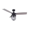 Ventilador de techo K2 1xE27 acabado negro estilo rústico motor AC 107cm Ø