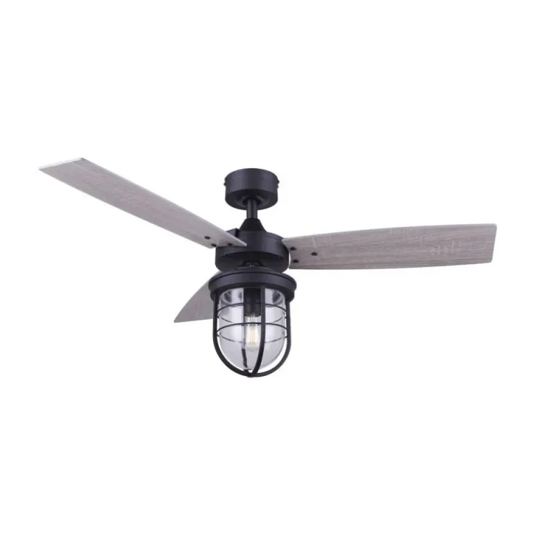 Ventilador de techo K2 1xE27 acabado negro estilo rústico motor AC 107cm Ø