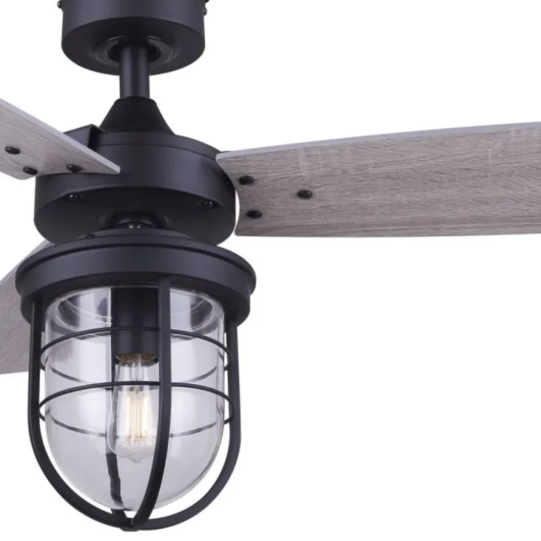 Ventilador de techo K2 1xE27 acabado negro estilo rústico motor AC 107cm Ø