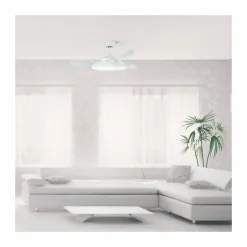 Ventilador de techo Lince LED 55w 3CCT acabado blanco estilo moderno motor DC 106cm Ø