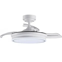 Ventilador de techo Martina blanco LED integrado 46w 3CCT acabado blanco estilo moderno aspas plegables motor DC 92cm Ø