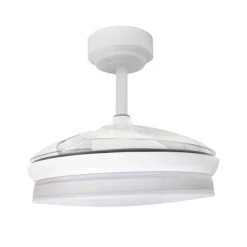 Ventilador de techo Martina blanco LED integrado 46w 3CCT acabado blanco estilo moderno aspas plegables motor DC 92cm Ø