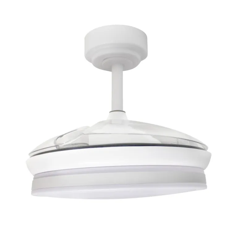 Ventilador de techo Martina blanco LED integrado 46w 3CCT acabado blanco estilo moderno aspas plegables motor DC 92cm Ø