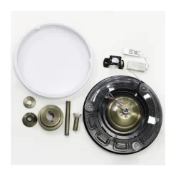 Ventilador de techo Martín cuero LED 72w 3CCT acabado oro envejecido estilo moderno aspas plegables motor DC 106cm Ø