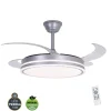 Ventilador de techo Marty plata LED integrado 72w 3CCT acabado plata estilo moderno motor DC aspas plegables 106cm Ø