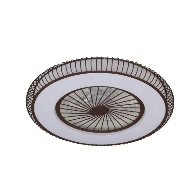 Ventilador de techo Mirabel marrón LED 40w 3CCT acabado marrón estilo moderno motor DC 56cm Ø