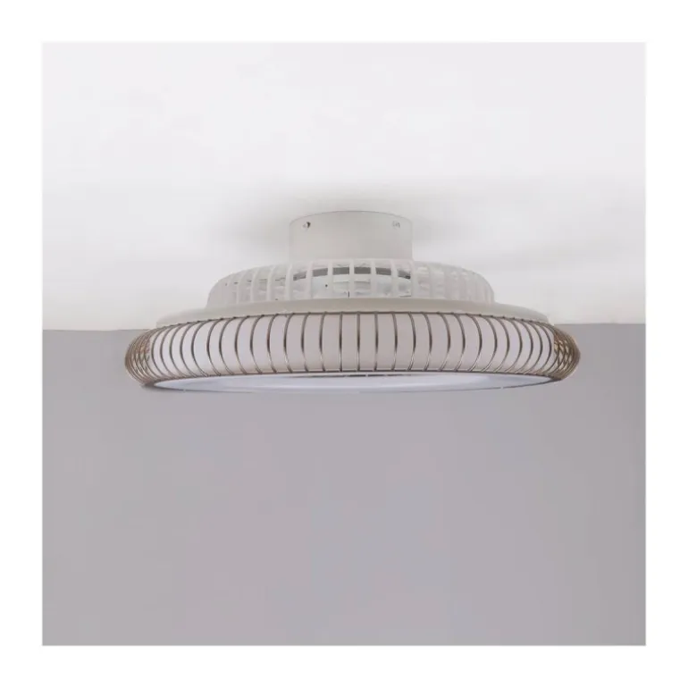 Ventilador de techo Mirabel marrón LED 40w 3CCT acabado marrón estilo moderno motor DC 56cm Ø