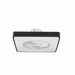 Ventilador de techo Monic LED 40w 3CCT acabado negro estilo moderno plafón con ventilador motor DC 49X49cm