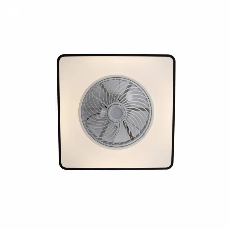 Ventilador de techo Monic LED 40w 3CCT acabado negro estilo moderno plafón con ventilador motor DC 49X49cm