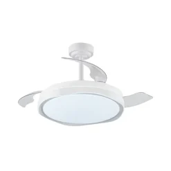 Ventilador de techo Neptuno blanco LED integrado 72w 3CCT acabado blanco estilo moderno aspas plegables motor DC 106cm Ø