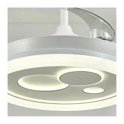 Ventilador de techo Niara blanco LED 55w 3CCT acabado blanco estilo moderno aspas plegables motor DC 106cm Ø