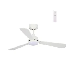 Ventilador de techo Noe LED 18w 3CCT acabado blanco aspas blanco/gris estilo moderno motor DC 106cm Ø
