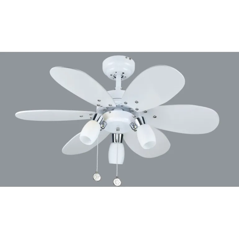 Ventilador de techo Parchís 3xE14 acabado blanco aspas colores varios estilo infantil motor AC 76cm Ø