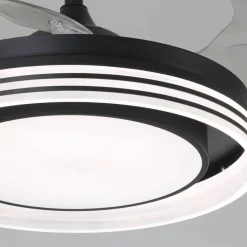 Ventilador de techo Safi LED 1X36w + 1X30w 3CCT acabado negro estilo moderno aspas plegables motor DC 106cm Ø