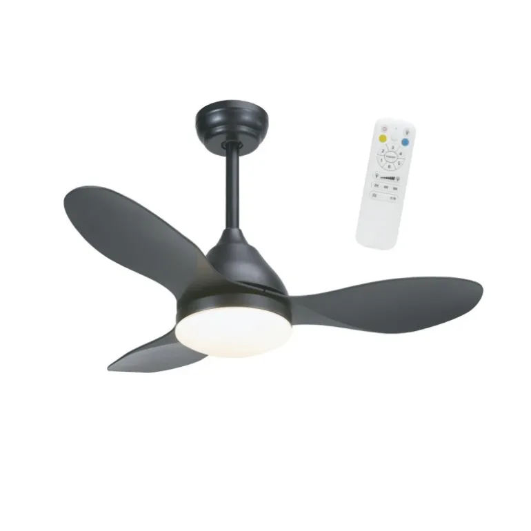 Ventilador de techo Stel Mini negro LED 20w 3CCT acabado negro estilo moderno motor DC 92cm Ø
