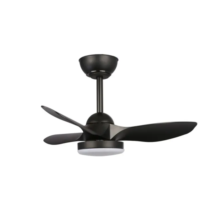 Ventilador de techo Stel Mini S negro LED 20w 3CCT acabado negro estilo moderno motor DC 80cm Ø