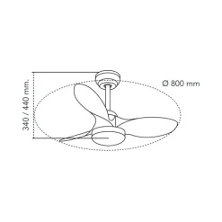 Ventilador de techo Stel S blanco LED 20W 3CCT acabado blanco estilo moderno motor DC 80cm Ø