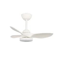 Ventilador de techo Stel S blanco LED 20W 3CCT acabado blanco estilo moderno motor DC 80cm Ø